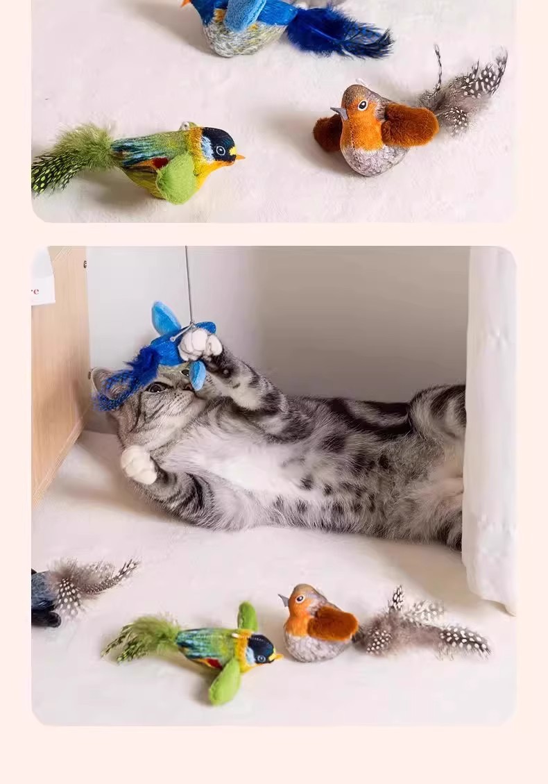 Cat toys, simulated little birds, self-entertaining and boring gadgets, cat teasing sticks, energy-consuming kitten toys, cat supplies pic 11