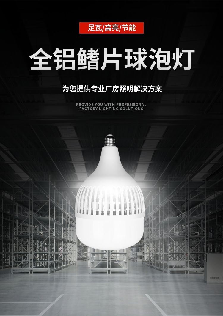 led bulb screw fin ultra-bright and strong light E27 screw bulb durable high-brightness lighting lamp for factory workshop, original pic 1