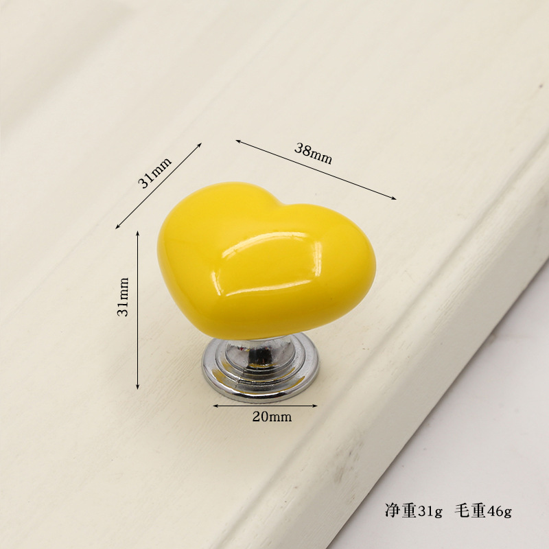 卡通儿童房拉手心形陶瓷拉手现代简约抽屉橱柜书柜电视柜鞋柜把手详情18