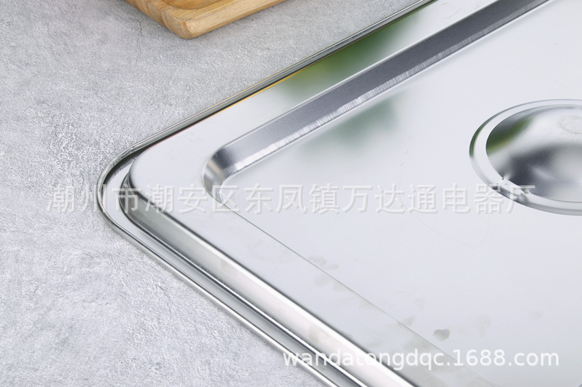 304不锈钢方盆长方形方盘自助餐份数盆加深平底托盘快餐菜盆带盖详情7