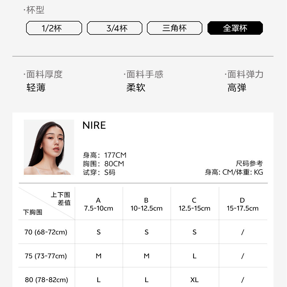 草本初色内衣女山茶花香氛超薄凉感软支撑细肩带小胸聚拢无痕文胸详情20