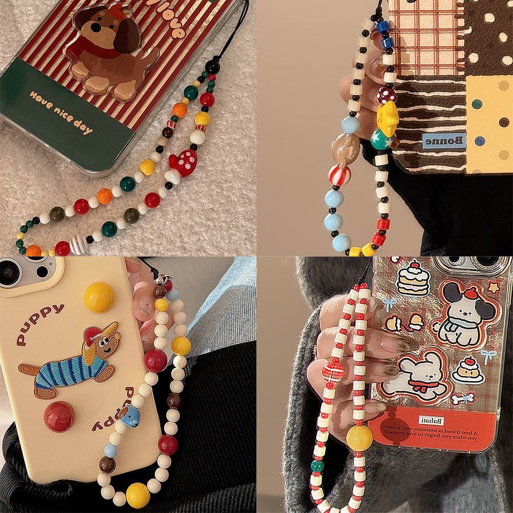 彩色链条手机壳挂绳适用苹果/华为便携手腕带绳个性ins多巴胺挂件详情2