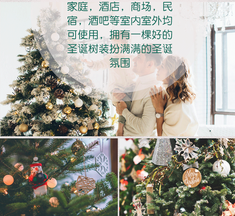 纯PE圣诞树豪华加密云杉仿真欧洲冷松跨境亚马逊热销款圣诞树装饰详情10
