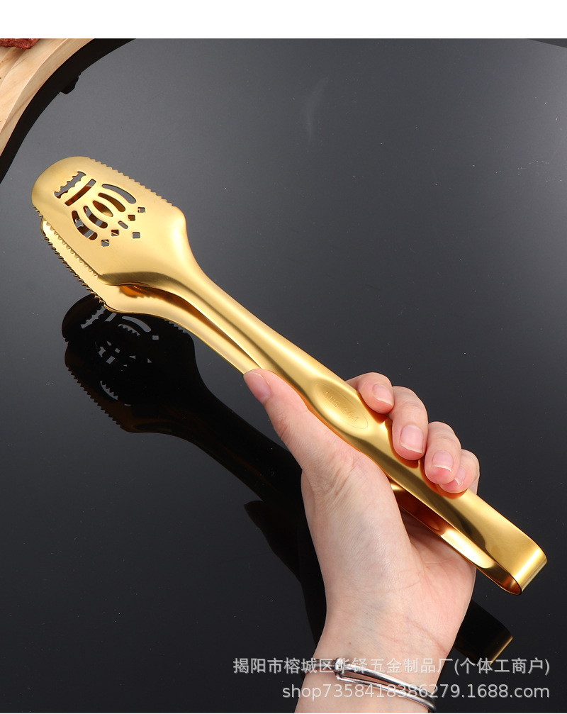 304不锈钢食品夹家用酒店厨房自助餐烘培创意多用途皇冠夹牛排夹详情15