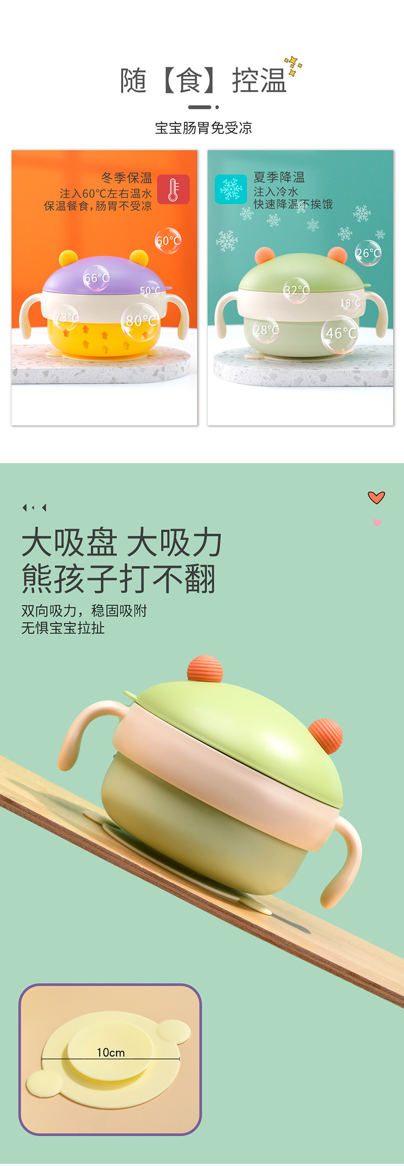 宝宝辅食碗婴幼儿辅食专用防摔儿童餐具注水保温碗喝汤吸盘碗PPSU详情8