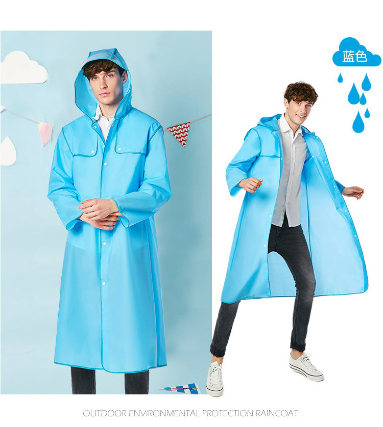 雨衣厂家批发eva透明时尚包边长款户外徒步登山旅游成人雨衣跨境详情10