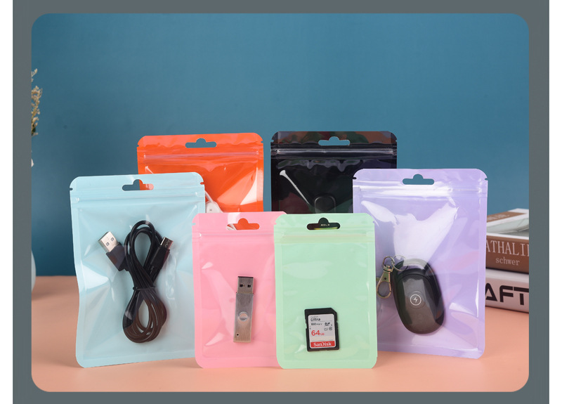 马卡龙自封袋咕卡咕盘收纳封口袋加厚彩色阴阳袋饰品礼品包装袋详情29