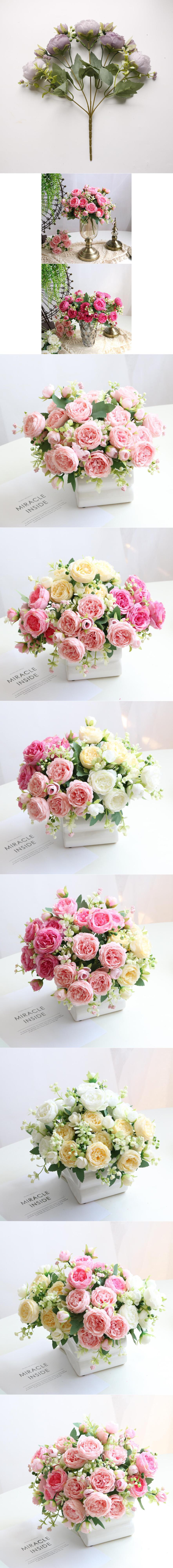 现货批发家居装饰仿真假花小把束玫瑰婚庆布置仿真5头波斯玫瑰详情9