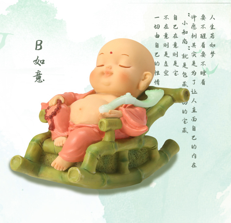 New small Maitreya lounge chair, Chinese-style tea room table decoration, accessories, gifts, and decorative items pic 3