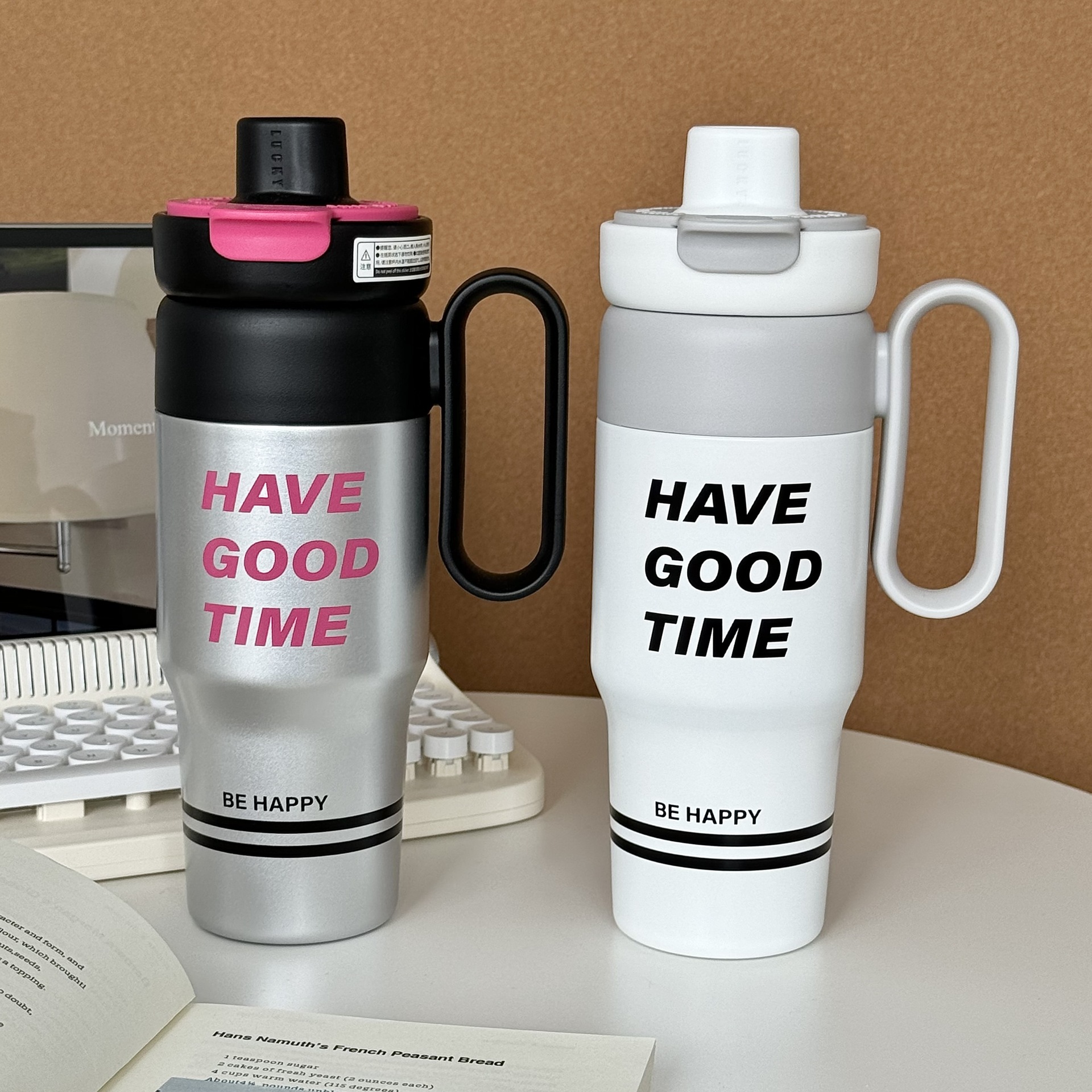 新款花语双饮保温杯女大容量冰霸杯学生高颜值茶漏不锈钢水杯子详情11