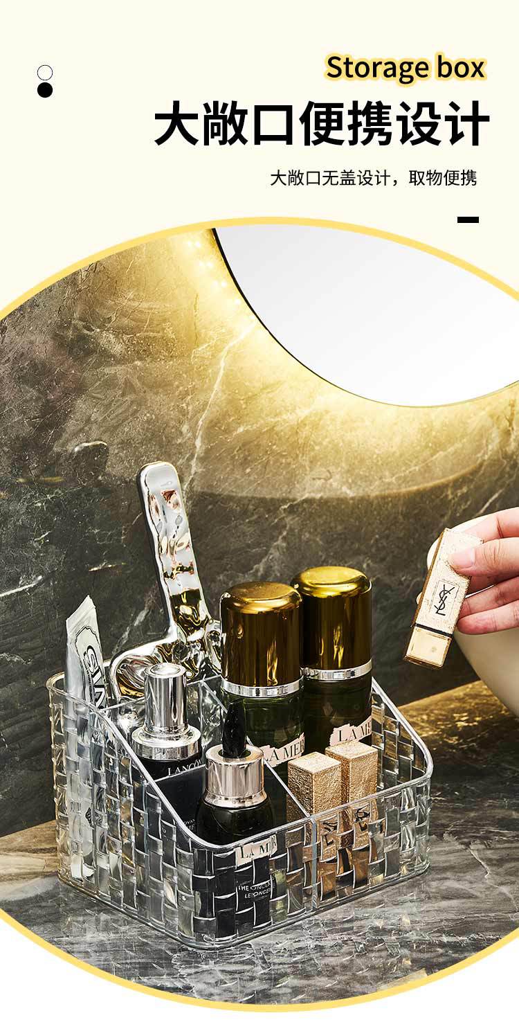 Multi-functional stationery storage rack, transparent organizing box, pen holder, desktop storage box, cosmetics and makeup brush storage pic 4