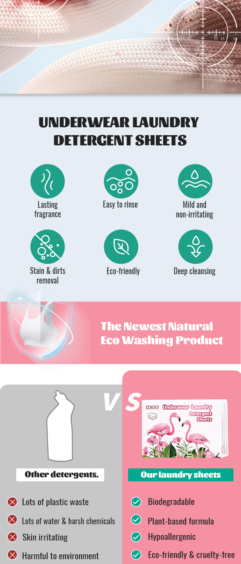 Fully dissolving disposable underwear laundry detergent, essential laundry sheets for students in school dormitories, long-lasting fragrance, available for cross-border use pic 3