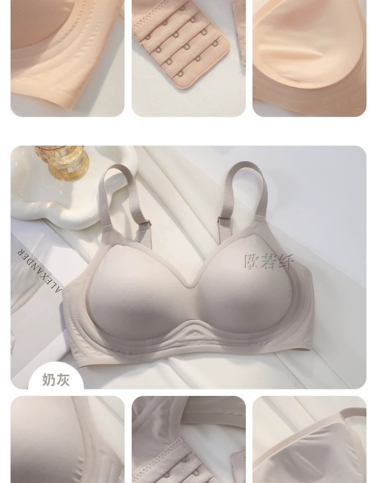 漫画胸内衣女小胸聚拢夏季薄款聚拢软支撑无钢圈一片式无痕文胸罩详情27
