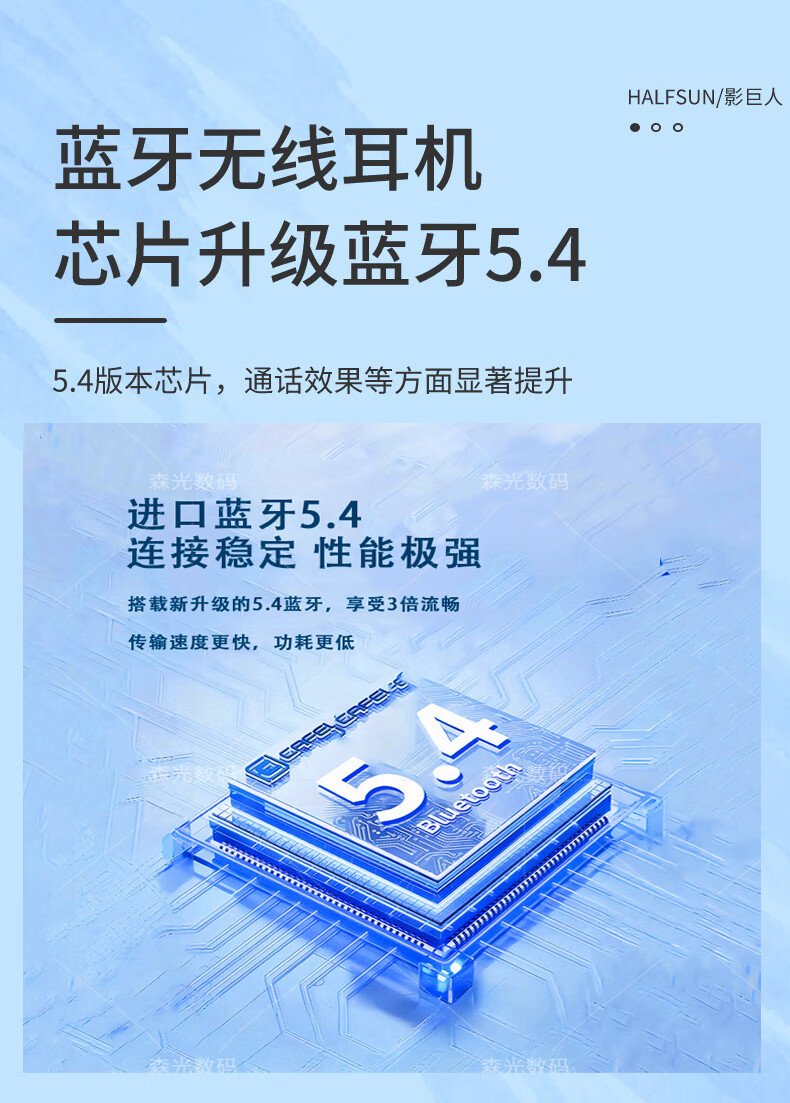 Shadow Giant Bluetooth headphones, in-ear neckband, crystal digital display, ultra-long standby, sports, e-sports, gaming and mobile phone headphones pic 7