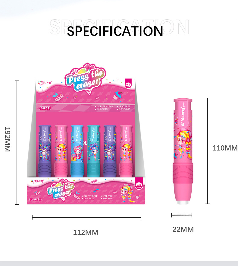 High-quality TPR material erasers for student stationery, 4-color mixed office and school erasers pic 7
