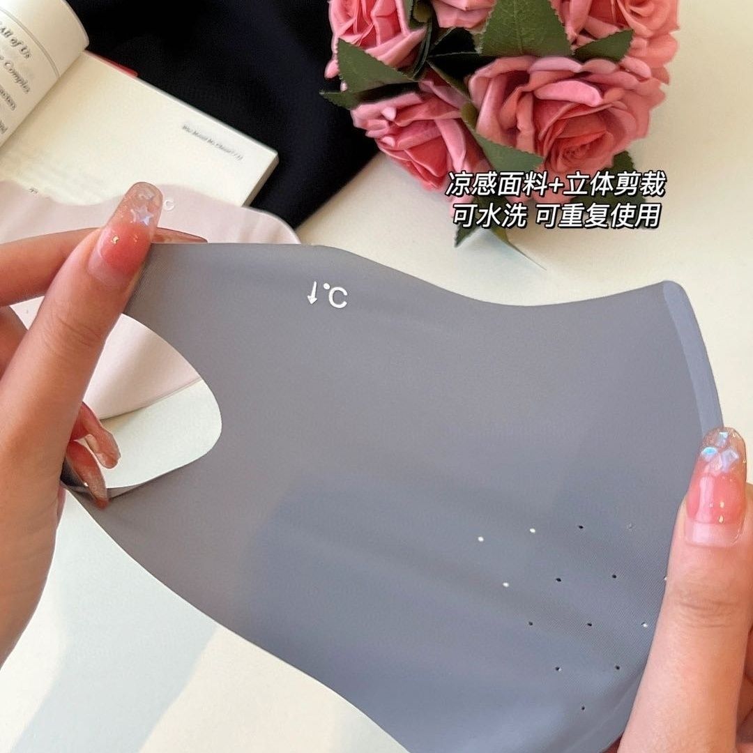 升级版3D立体防晒口罩女夏季新款护眼角防紫外线透气孔冰丝面罩详情6