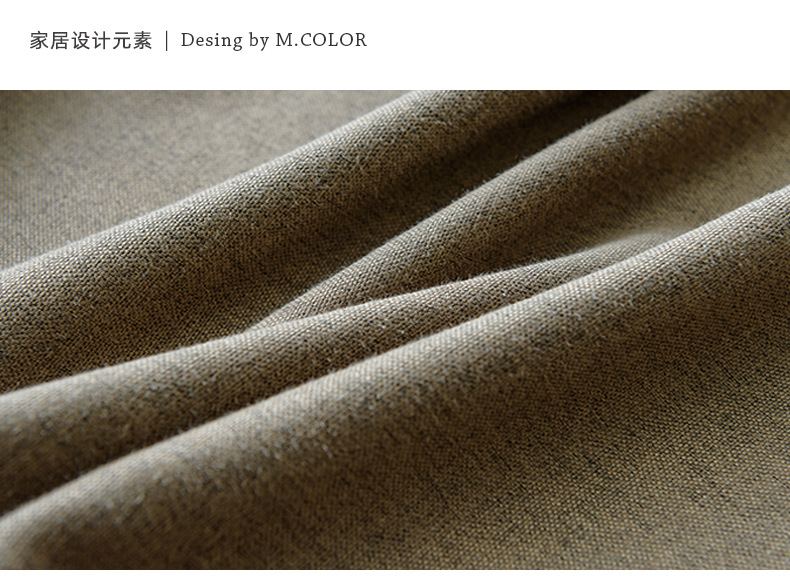 Swan Cotton and linen modern and simple living room and bedroom curtains, solid color thickened fully blackout linen curtain fabric manufacturer for homestays pic 21