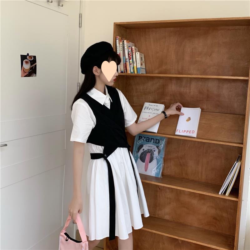 2024新款衬衫裙气质赫本风工装裙法式复古连衣裙收腰显瘦裙子女夏详情14