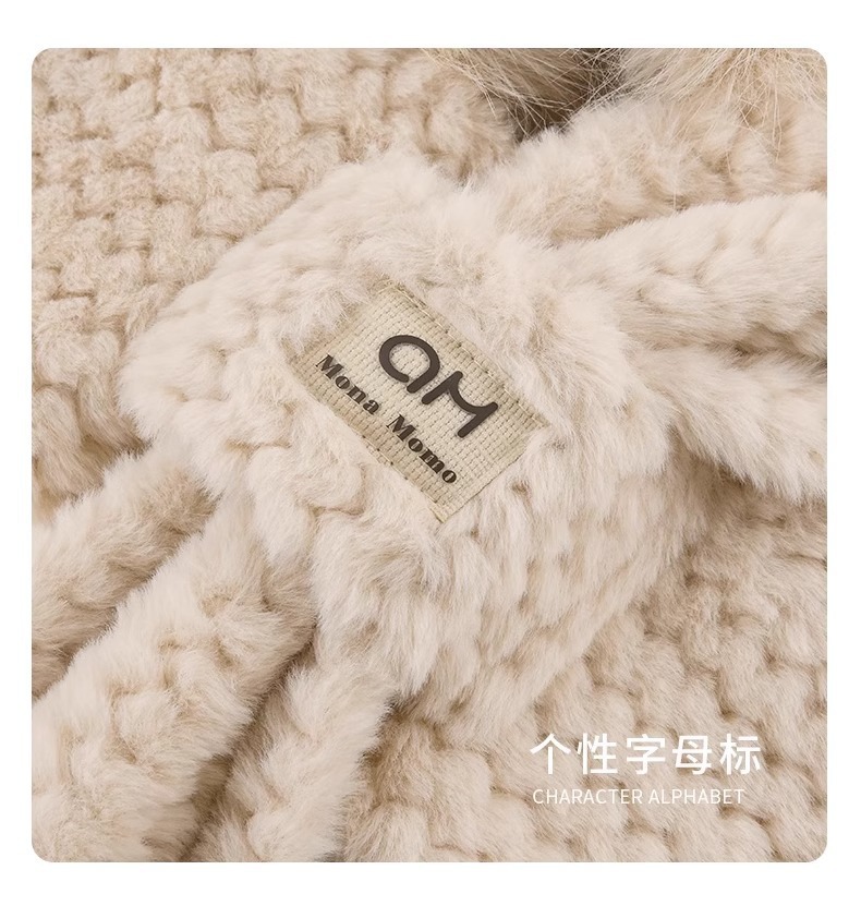 Fox ear hat for women, new autumn and winter fashion, scarf and scarf, warm and cute fur all-in-one hat for women pic 16