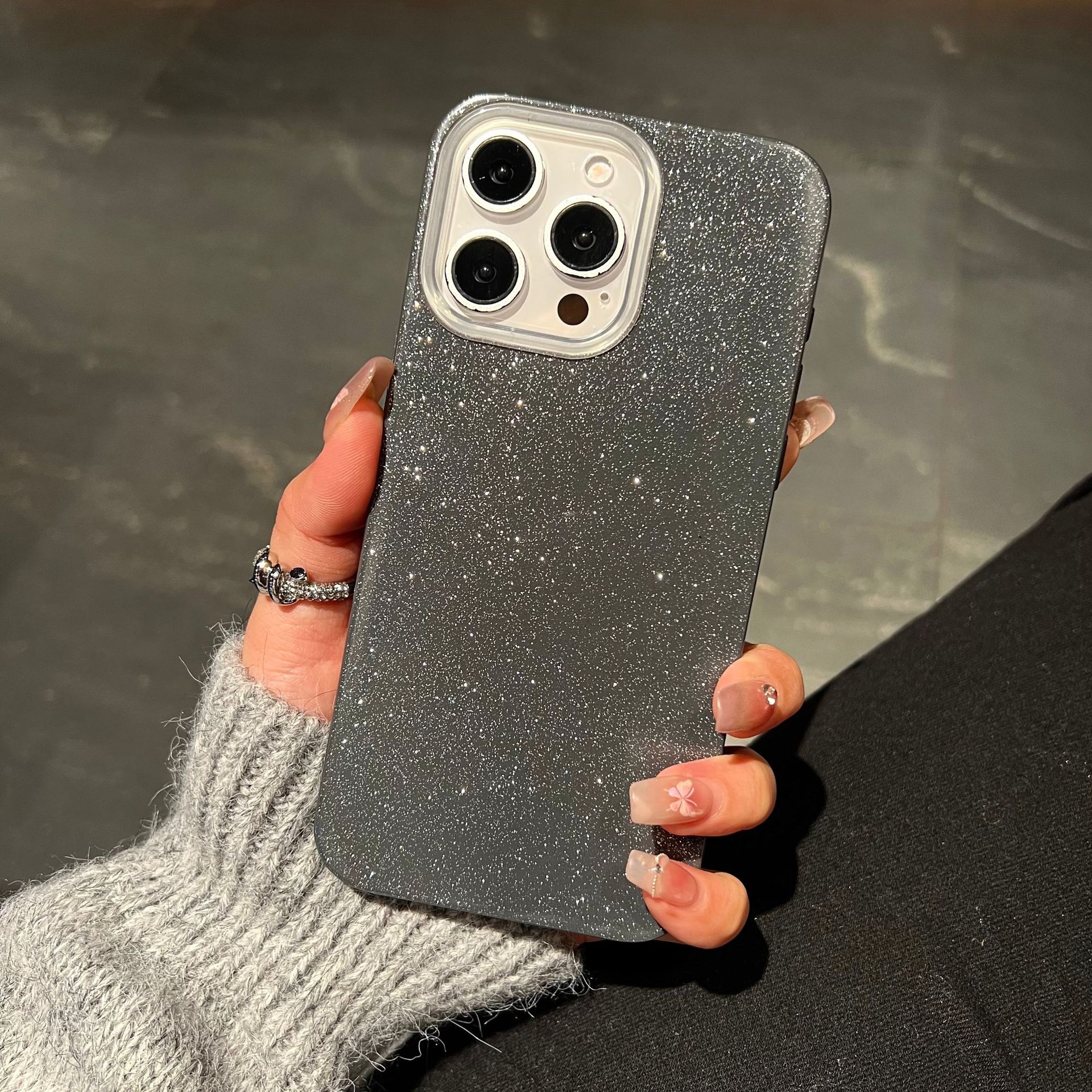 适用iphone16跨境新款散粉手机壳简约纯色高级苹果15手机保护套详情8