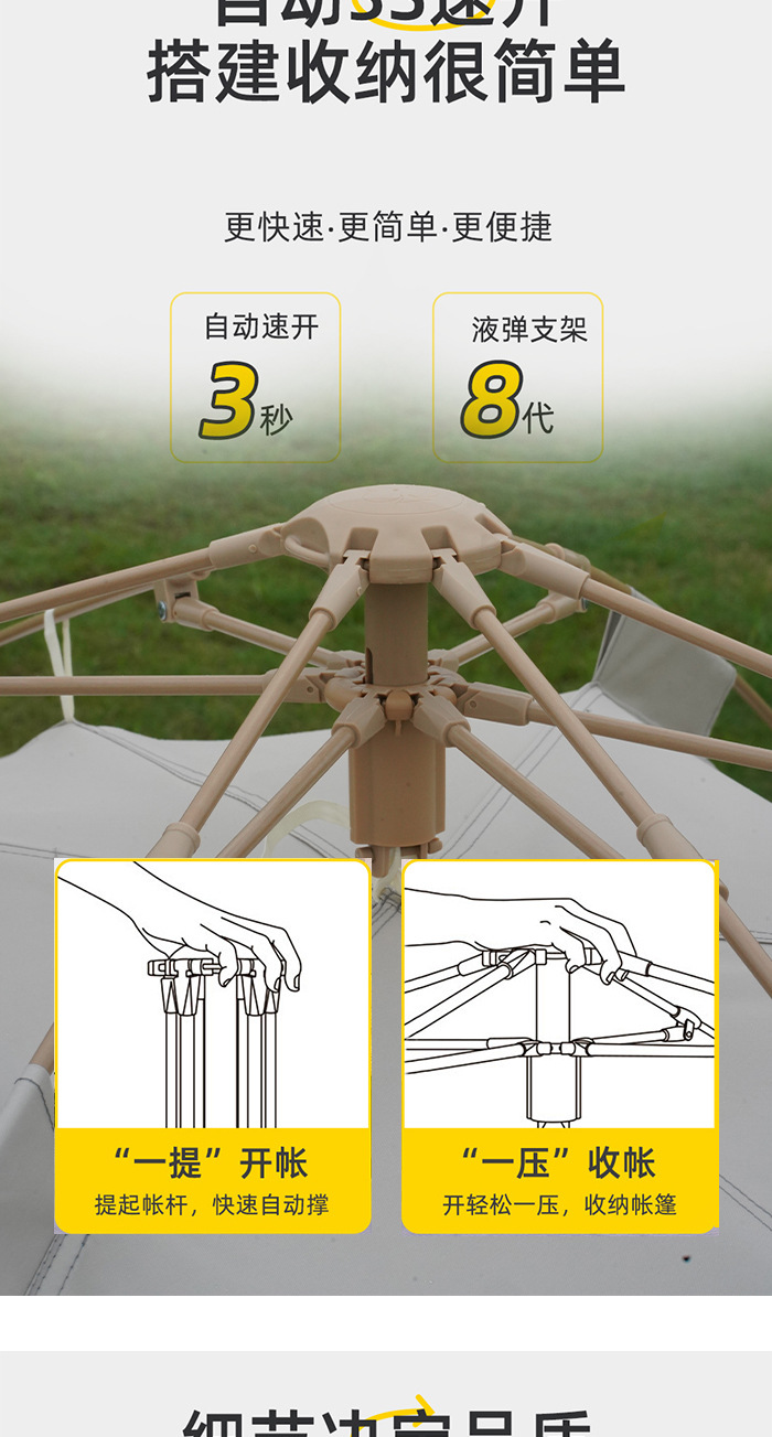 阳光部落帐篷户外折叠便携式自动加厚防雨野外露营装备全套野营详情8