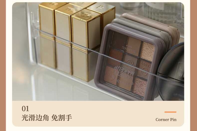 Cosmetics shelf, acrylic transparent dressing table, perfume, skin care products, powder puff, lipstick, organizing desktop storage box pic 15