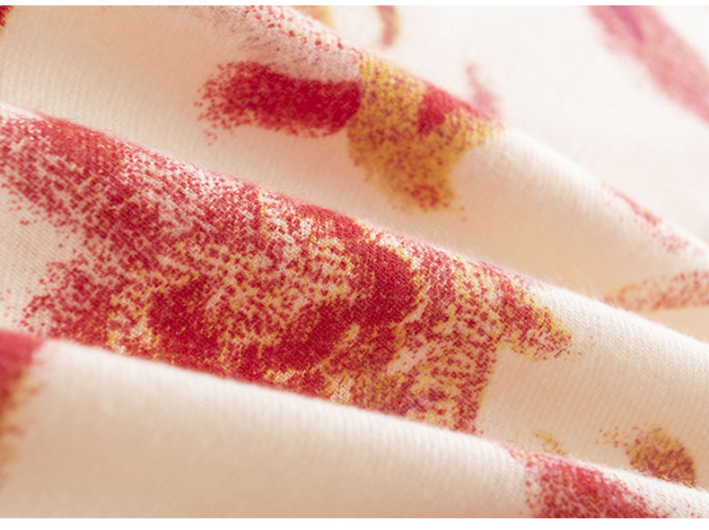 The new 2024 faux cashmere scarf, a winter floral shawl for women, and a warm scarf in the style of a national trend and elegant socialite pic 16