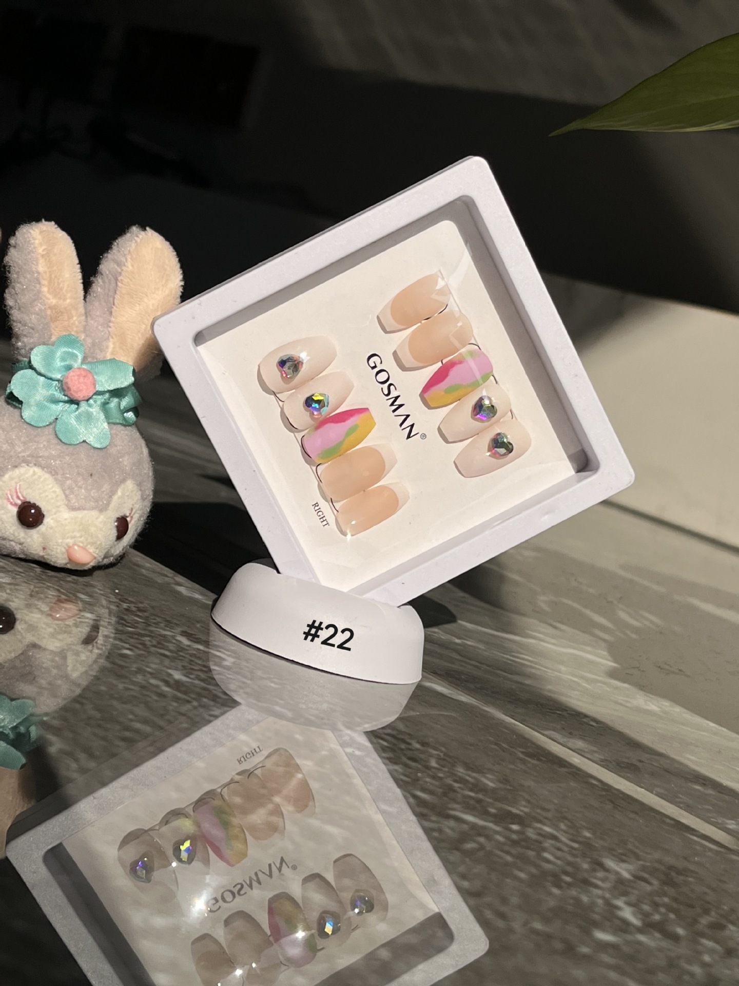 戈斯曼2023新款24片手工穿戴软甲法式中长款温柔气质无痕甲片女美甲贴纸详情16