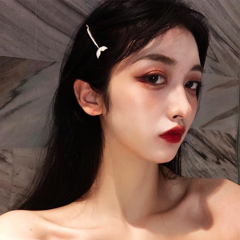 人鱼姬海豚发夹鱼尾边夹少女韩国刘海夹顶夹水钻发卡头饰一字夹子详情5