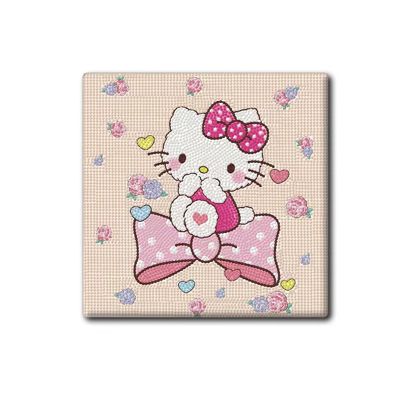 2024 New KT Cat Full Diamond DIY Diamond Painting with frame, high appearance level cartoon dot diamond hanging painting home decoration toy pic 18