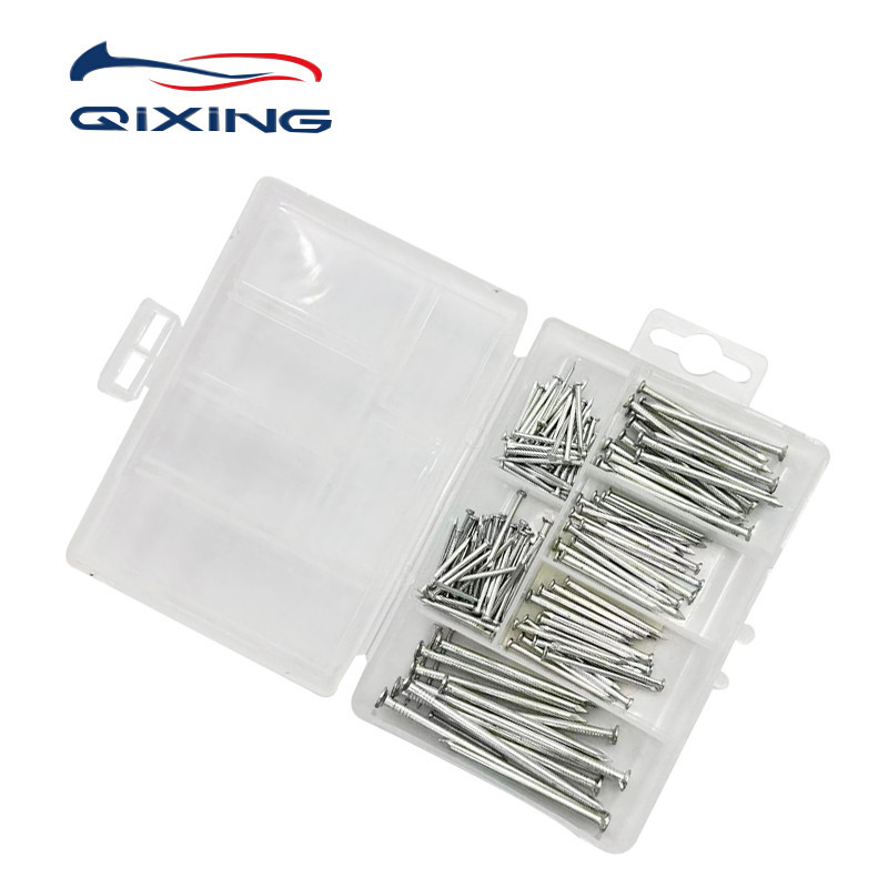 Small hardware accessories, galvanized flat-head iron nails, DIY fasteners, plastic box sets, multi-specification nail combinations for export pic 3