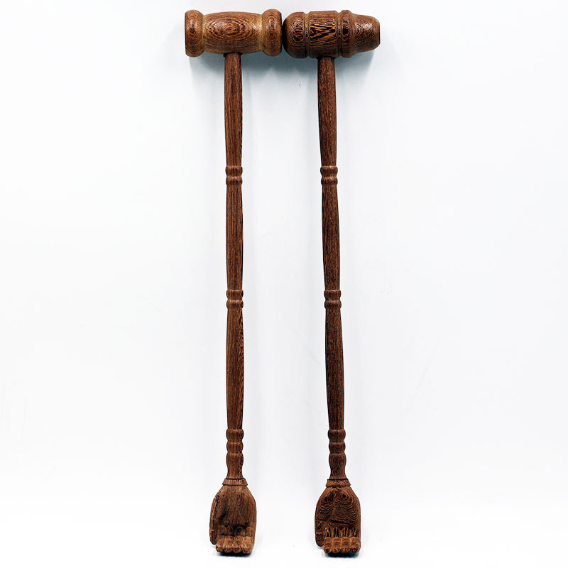 Chicken wing wood back massage device, solid wood dual-purpose fitness hammer, no need to tickle or scratch, wooden craft gift wholesale pic 9