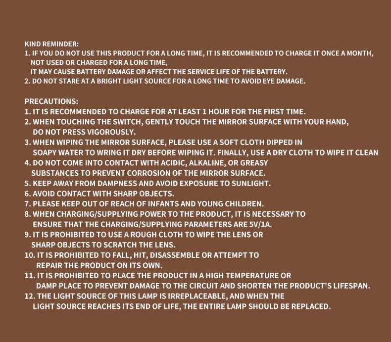 跨境爆款led化妆镜随身便携可折叠带灯充电梳妆镜桌面补光皮壳镜详情16