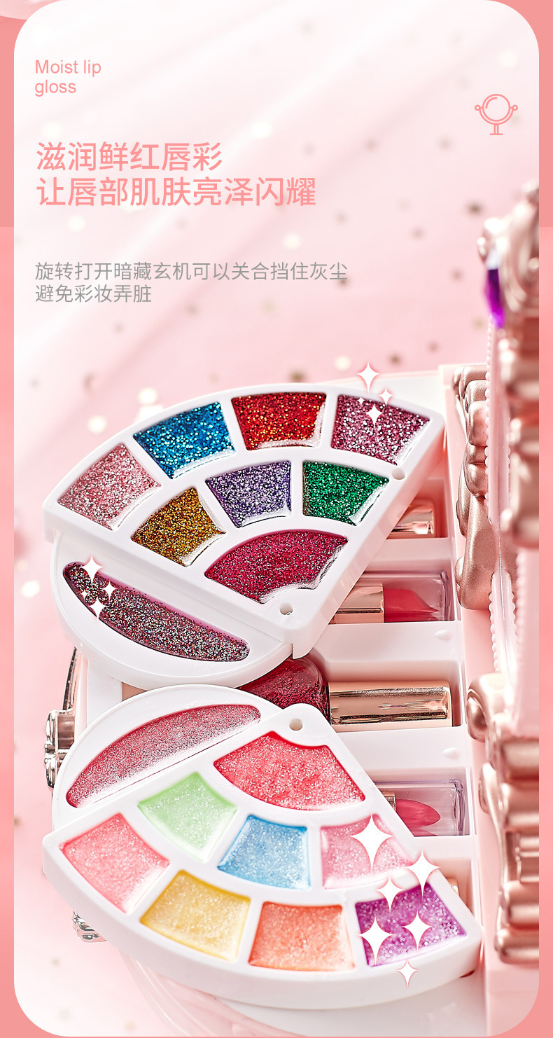 小贝萝莉儿童彩妆盒仿真女孩过家家玩具套装3-6岁口红工艺品创意礼品详情15