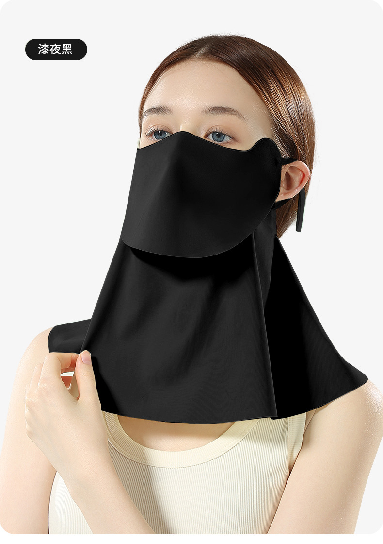 夏季冰丝凉感无痕口罩女护眼角透气防紫外线护颈遮阳脸罩防晒面罩详情23