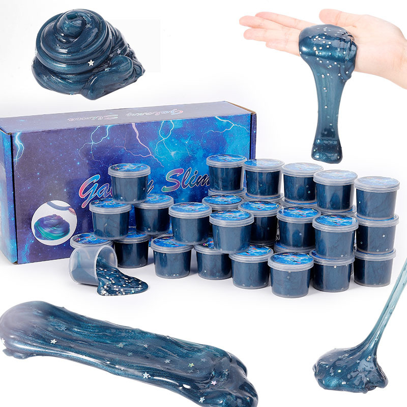 亚马逊爆款 星空水晶泥七彩小罐史莱姆混色起泡胶 slime 厂家批发详情21