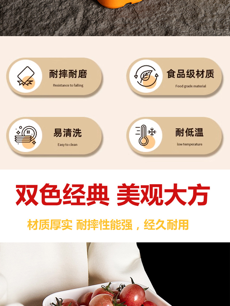 Melamine imitation porcelain square box, hot spring fruit plate, hotel and club snack box, self-service small hot pot, commercial tableware pic 2