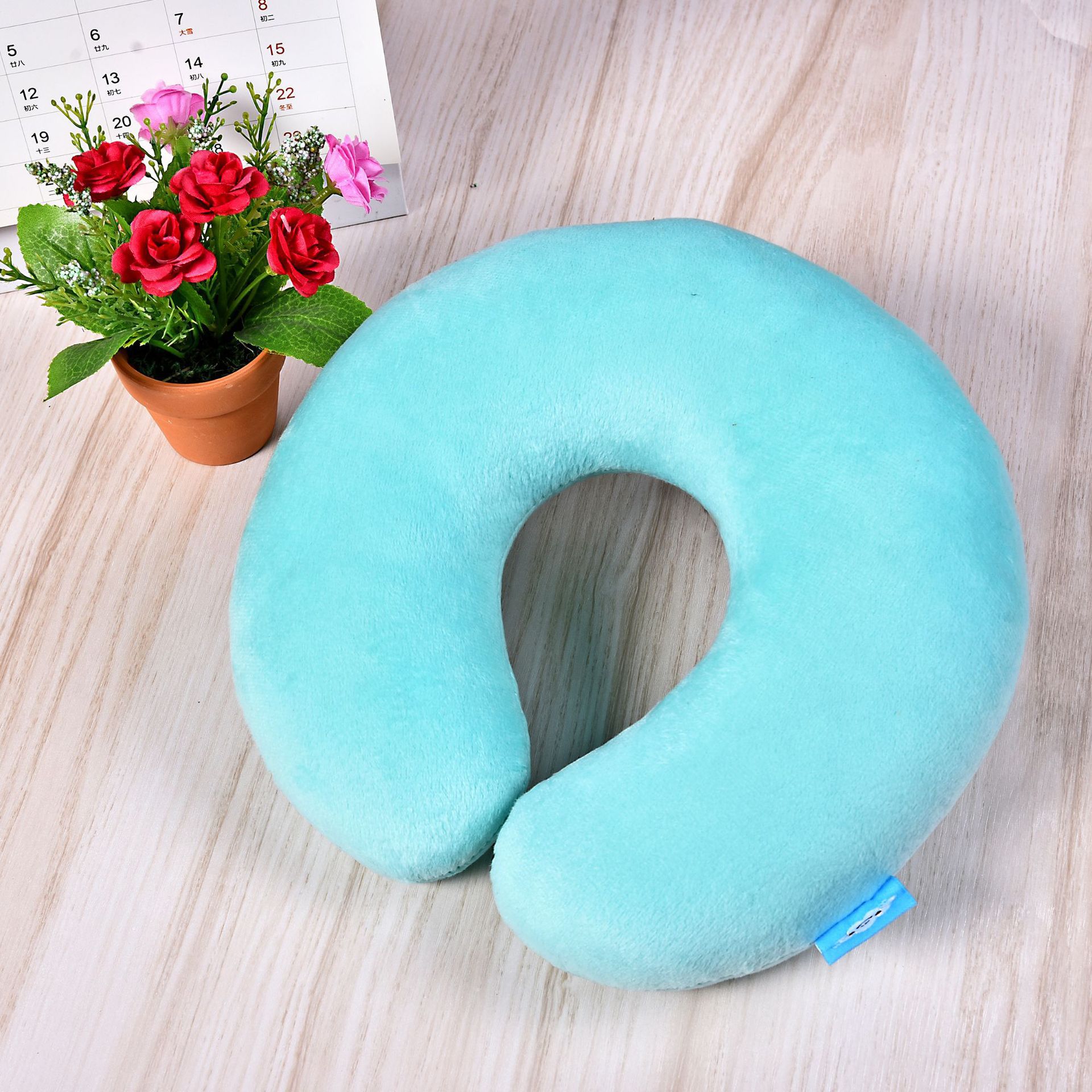 Office lunch break U-shaped pillow, neck support, soft car seat pillow, outdoor travel PP cotton U-shaped pillow pic 7