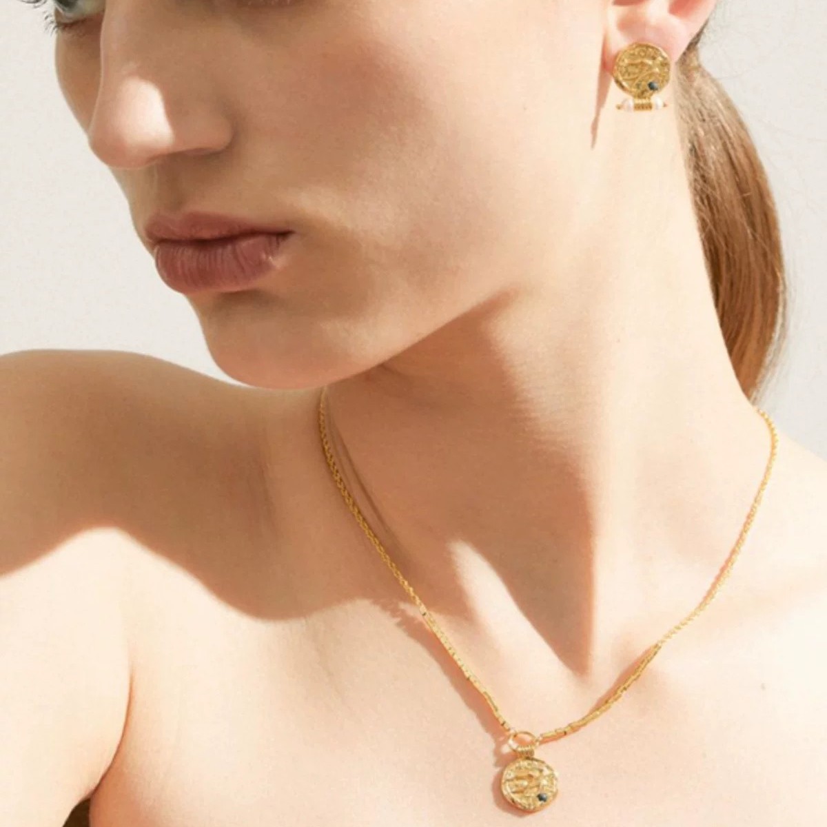 WEN*家联名系列飞鸟金币项链 轻奢小众高级感复古气质燕子锁骨链详情6