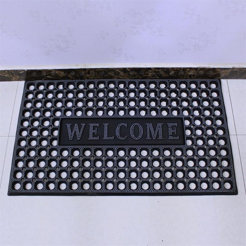 Thickened PVC mud scraping mat, hollowed-out foot mat, heavy and wear-resistant grid anti-slip entrance door mat pic 2
