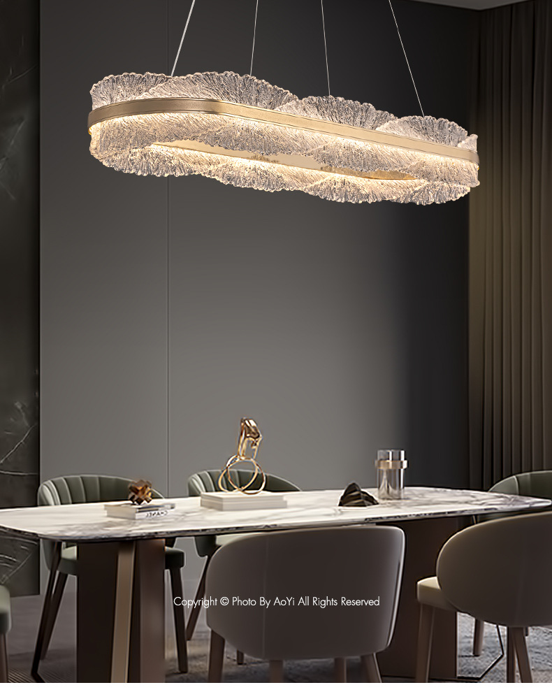 Modern light luxury living room chandelier, circular led hall light, designer creative model room, bedroom and dining room lighting fixtures pic 7