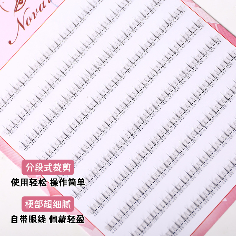 小火苗下睫毛自然仿真分段式单簇裸妆日常透明梗仙子漫画假眼睫毛详情2