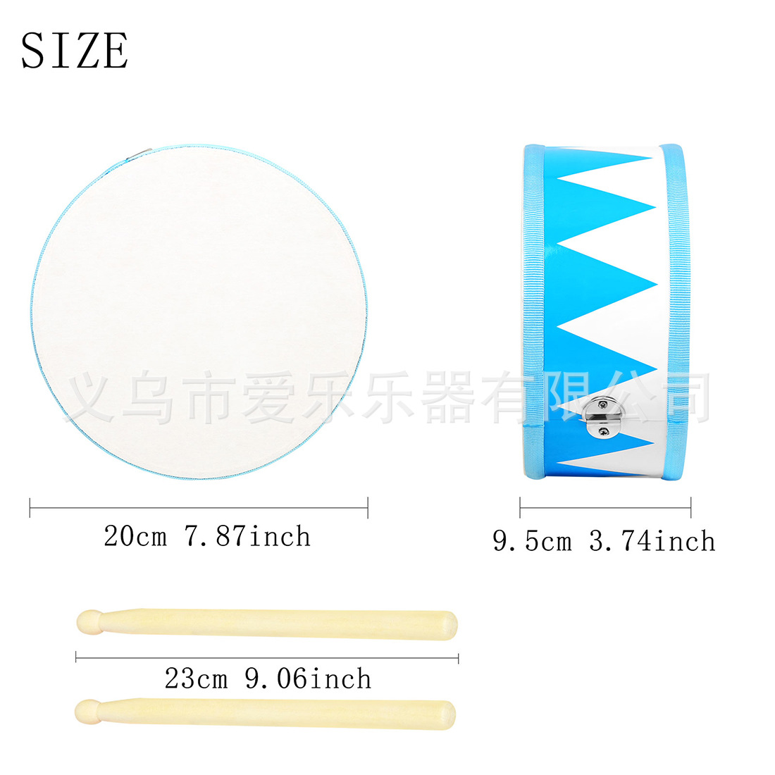 实木小战鼓幼儿园打击乐器双面鼓儿童教具手拍鼓表演小军鼓厂家详情3