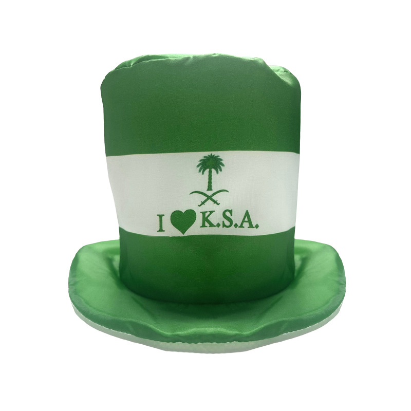 Cross-border Saudi Arabian flag hat, Saudi National Day party supplies, polyester high hat with digital printing customization pic 15