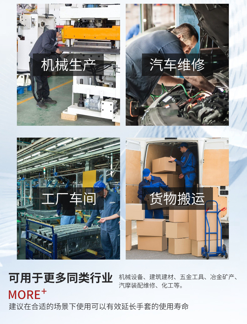 劳保手套工地干活耐磨耐用汽修耐油舒适劳动防滑透气丁腈橡胶手套详情14