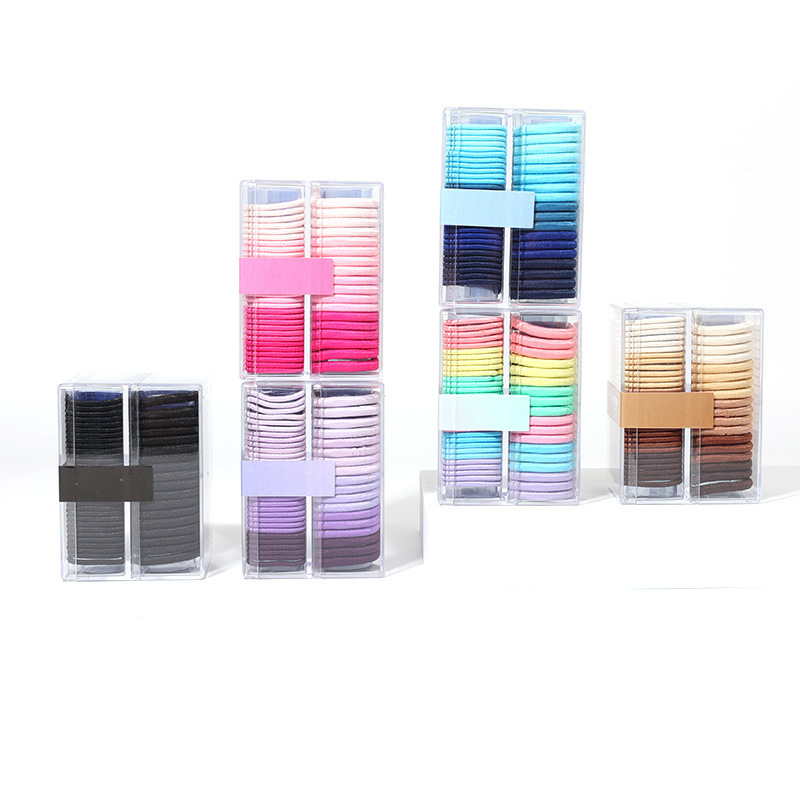 辉运渐变色发绳盒装高级感高弹力不伤发皮筋粗细混合组合装发圈详情1