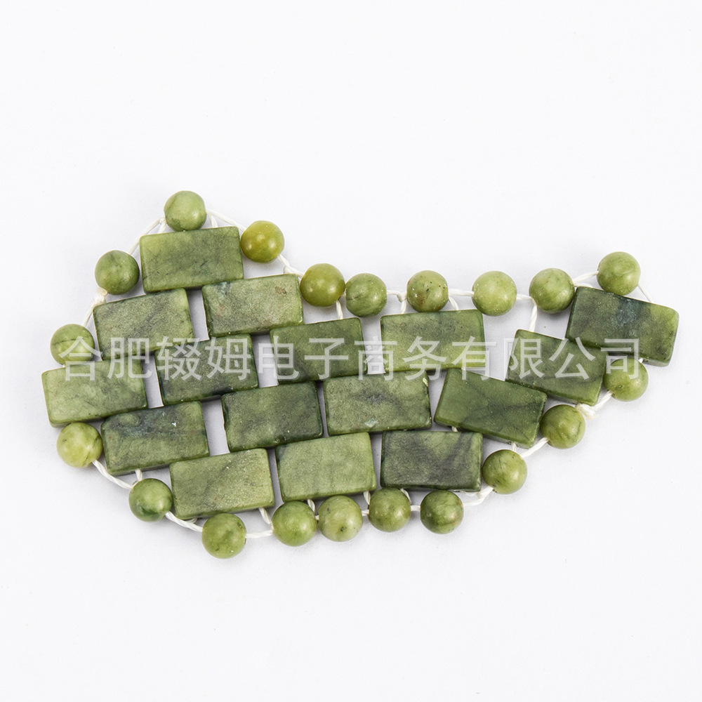 绿凤玉月亮形眼贴手工编织冰敷眼罩冷热敷SPA按摩经络玉石眼部详情11