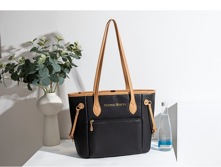 外贸货源厂经典购物袋油边托特包大号多色妈咪包大容量单肩女包详情7