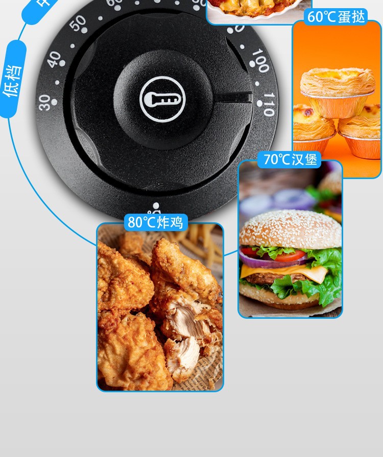 Commercial three-layer insulated cabinet, food insulation display cabinet, fast food restaurant hamburger cooked food cabinet, glass insulated display cabinet pic 8