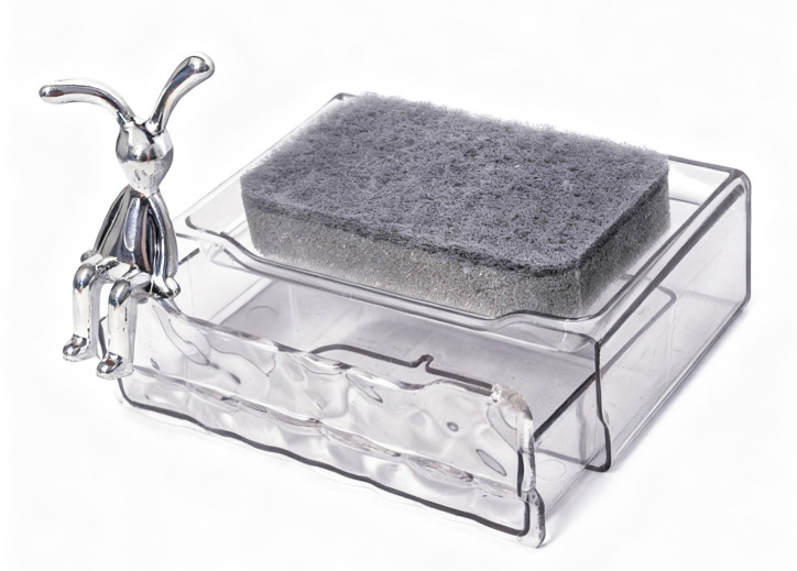 Glacier patterned wall-mounted soap box with drawer, no need for drilling, double-layer wall-mounted laundry soap box, household soap box pic 2
